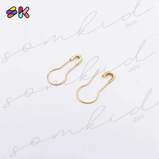 somkid เข็มกลัดซ้อนปลาย เข็มกลัดหลอดไฟ เข็มกลัดทรงน้ำเต้า มี3สี เงิน,ดำ,ทอง ไม่กินผ้า ปลายแหลม เนื้อบางกลัดง่าย