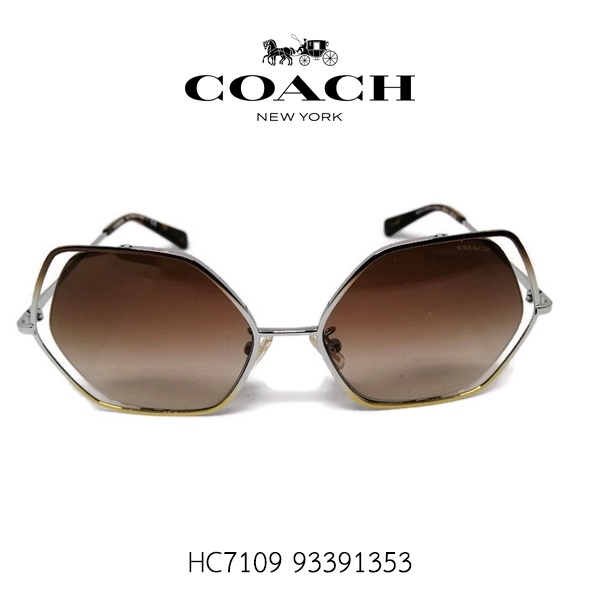 แว่นตากันแดดผู้หญิง COACH รุ่น HC71099 3391353 Shiny brown multi smoke gradient