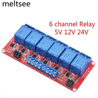 โมดูลรีเลย์ 6 ช่อง 5V 12V 24V ระดับสูง ต่ํา พร้อมออปโต้คัปเปลอร์ รีเลย์ 6 ทาง DC 5 V 12 V 24V