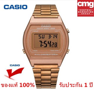 นาฬิกา Casio (ประกัน CMG 1 ปี) นาฬิกาข้อมือผู้หญิง B640WC-5ADF สายสแตนเลสเคลือบทอง