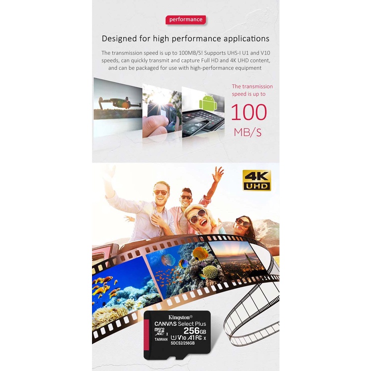 เมมโมรี่การ์ด Kingston memory card microSD Card 16GB32GB64GB128GB256GB