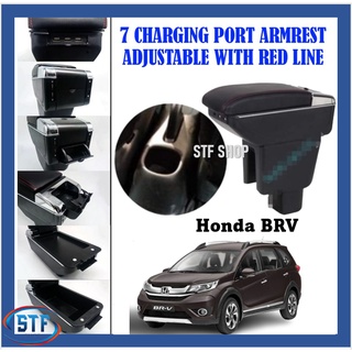 พอร์ตชาร์จ 7 พอร์ต พร้อมสายสีแดง สําหรับ Honda BRV USB