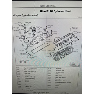 Hino P11C Engine คู่มือถอดประกอบเครื่องยนต์ ระบบ Common raii และบอกโค้ดสำหรับช่าง 334 หน้า