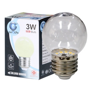 Iwachi หลอดปิงปองใส LED 3W แสงส้ม (WW) E27