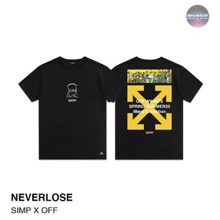 gQ11 //เสื้อยืดสกรีนลายแนวสตรีท SIMP X OFF  Neverlose  เสื้อผู้ชาย/ผู้หญิง!