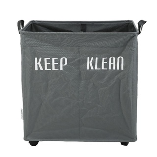 KEEP&amp;KLEAN LAUNDRY STORAGE ตะกร้า 2 ช่องมีล้อ Tvd_WarehouseSale