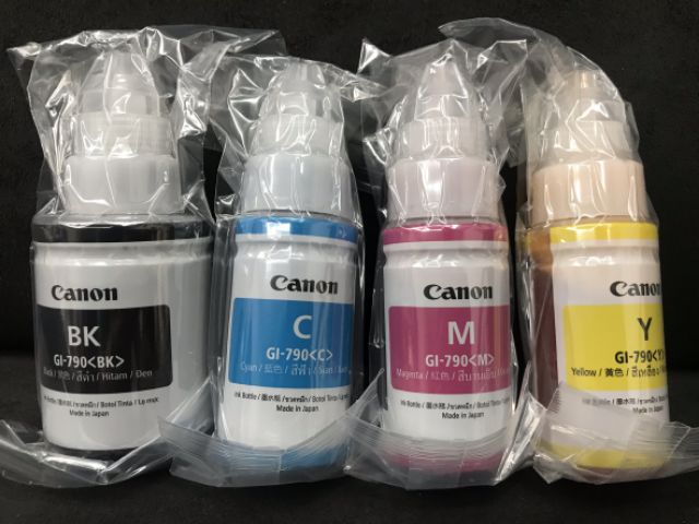 หมึก Canon 4สี หมึกเติมของแท้ 100% GI-790 BK/C/M/Y แบบไม่มีกล่อง