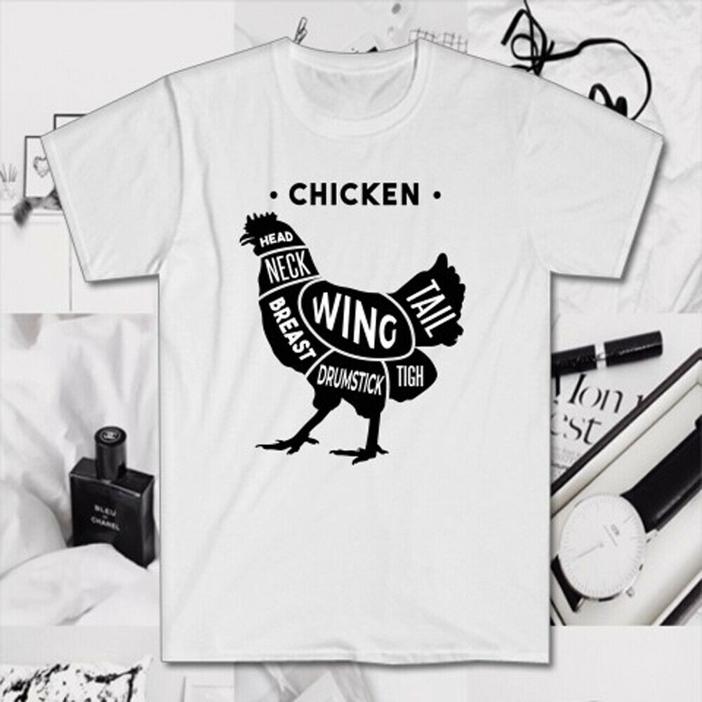 เสื้อยืดฤดูร้อน Mans Butcher Diagram Chicken Anatomy Tshirt