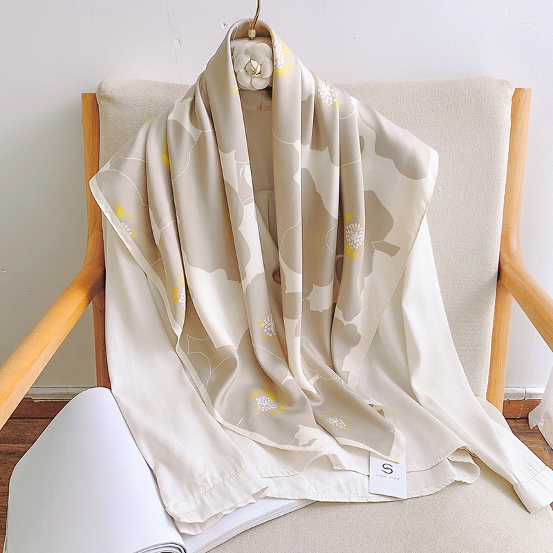 Aibins ผ้าโพกหัว ผ้าพันคอ ผ้าเรยอน กันแดด พิมพ์ลาย ทรงสี่เหลี่ยม ระบายอากาศ 35.4 นิ้ว 1 ชิ้น