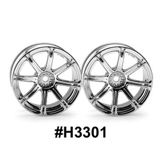 HPI 3301 WORK EMOTION XC8 WHEELS 26mm CHROME (6mm OFFSET)