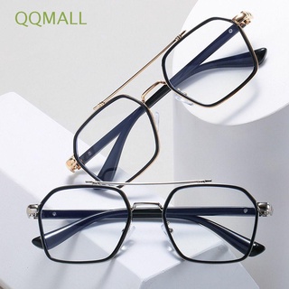 QQMALL Women Anti-blue Light Glasses Vintage Anti Radiation protection Computer Eyeglasses Oversize Frame Vision Care Square Double Bridges Fashion Men Black Blocking Glasses/Multicolor