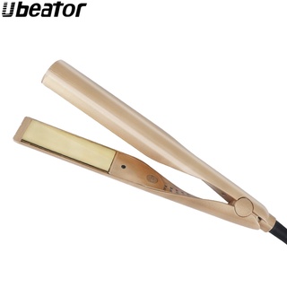 Ubeator เครื่องหนีบผม เหล็กแบน และแผ่นไทเทเนียมเซรามิค สีทอง 2 In 1