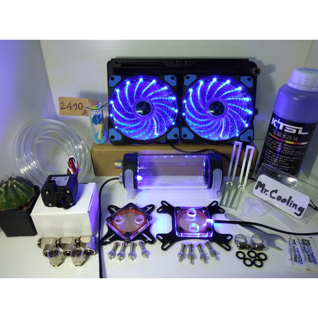 ชุดน้ำระบบเปิดCPU+การ์ดจอ 2ตอน, CPU+GPU Water Cooling Open Loop Set *สี