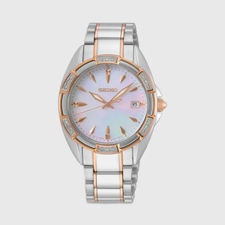 SEIKO Diamond นาฬิกาข้อมือผู้หญิง 2 กษัตริย์ สายสแตนเลส รุ่น SKK878P1,SKK878P - สีเงิน/Rosegold