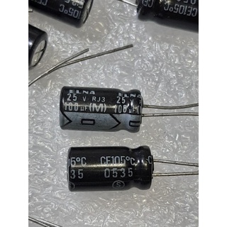 Elna RJ3 100uf 25v capacitor ตัวเก็บประจุ คาปาซิเตอร์