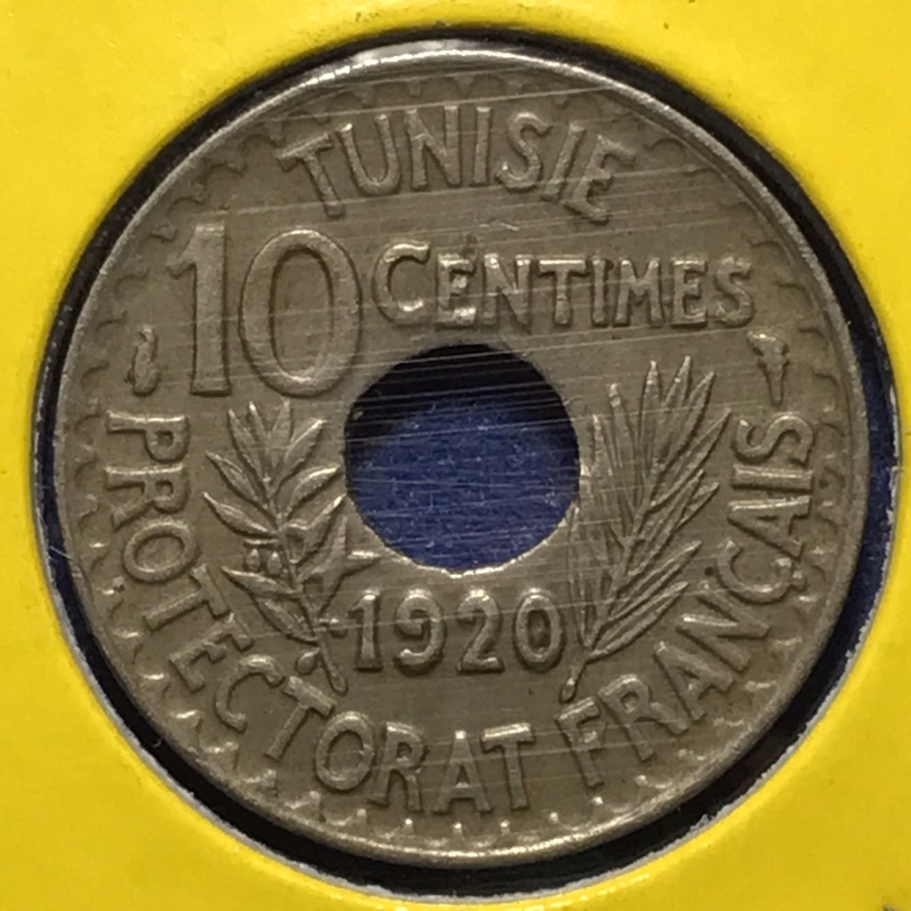 No.60713 ปี1920 ตูนิเซีย 10 CENTIMES เหรียญสะสม เหรียญต่างประเทศ เหรียญเก่า หายาก ราคาถูก