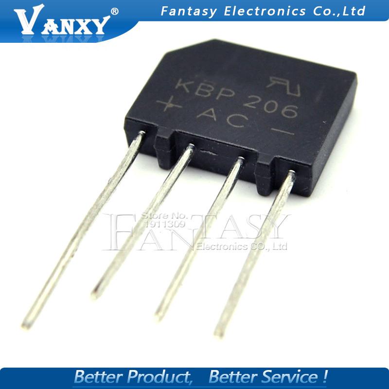 10 ชิ้น kbp 206 dip - 4 kv 206 g dip dip 4 bridge rectifier 2 a 600 v ใหม่และ ic สะพานสําหรับเชื่อมต่อ