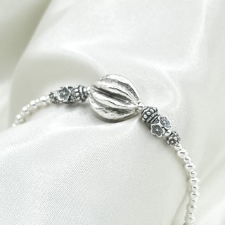 DSP สร้อยข้อมือร้อยเม็ดเงินมะเฟืองเงิน เงินแท้ 925: Star Fruit 925 Sterling Silver Bracelet [CFS0001]