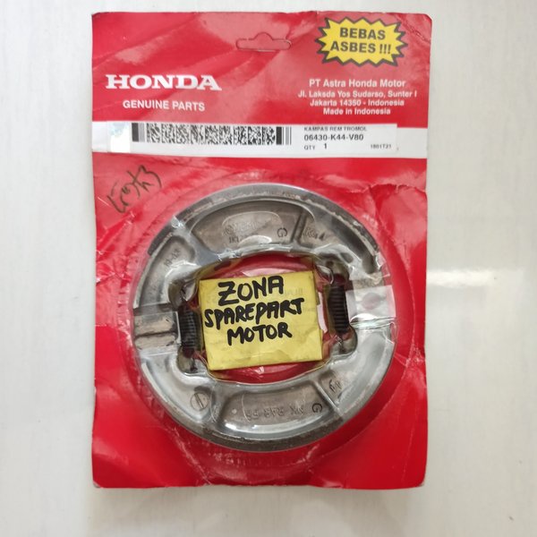 ผ้าเบรคหลัง Plus Spring สําหรับ Honda Matic AHM 06430 K44 V80