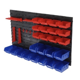 ชุดกล่องอะไหล่ TOOL STORAGE BIN RACK DIY พร้อมแผ่นยึดหลัง