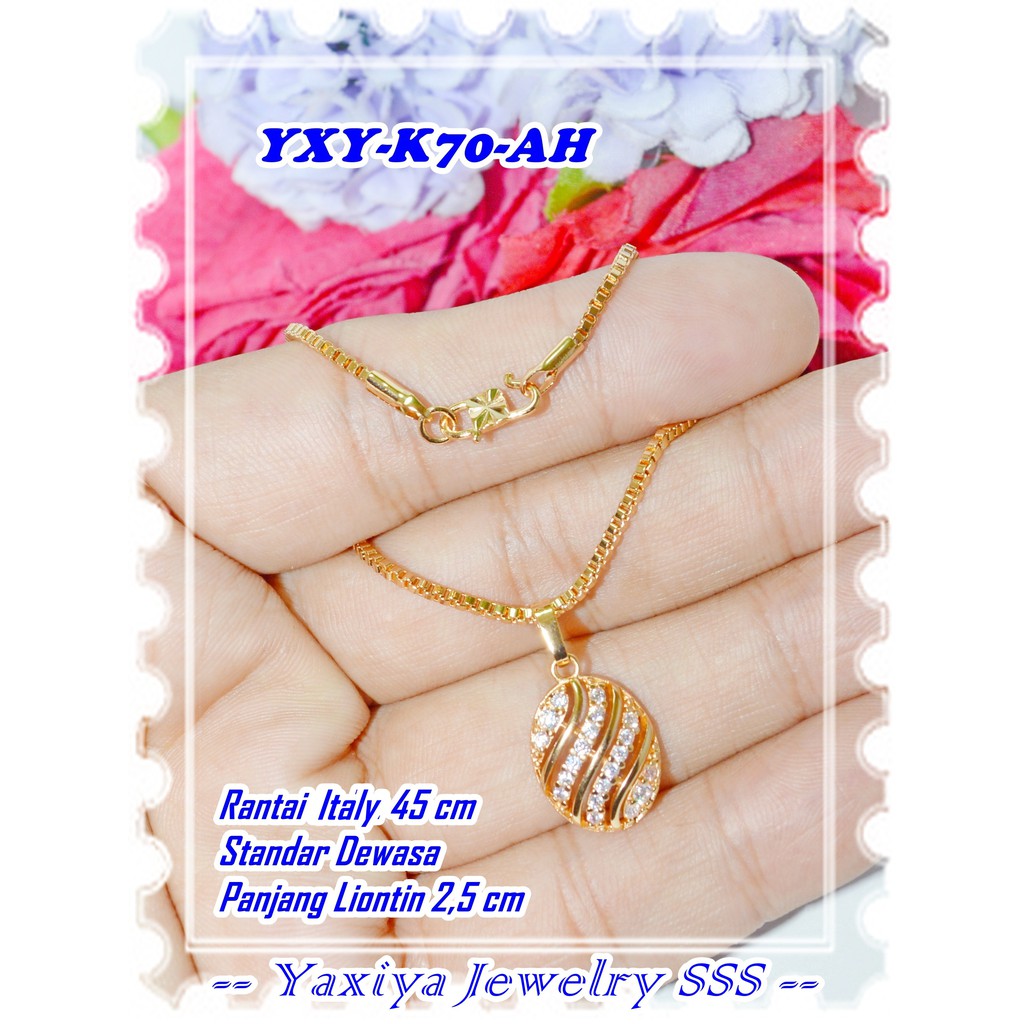 Original Yaxiya ยี่ห้อ 18K Gold Plated สร้อยคอ YXY-K70-AH Gold