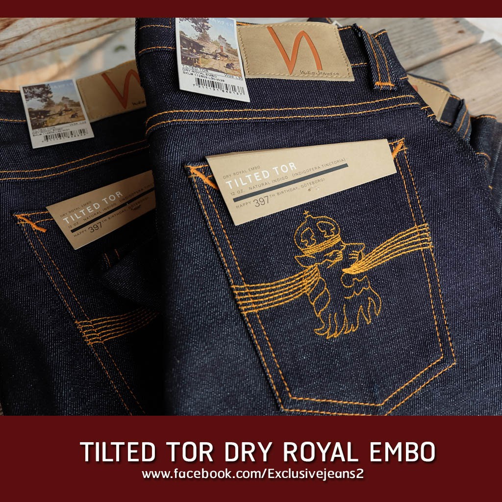 nudie jeans tilted tor dry royal embo