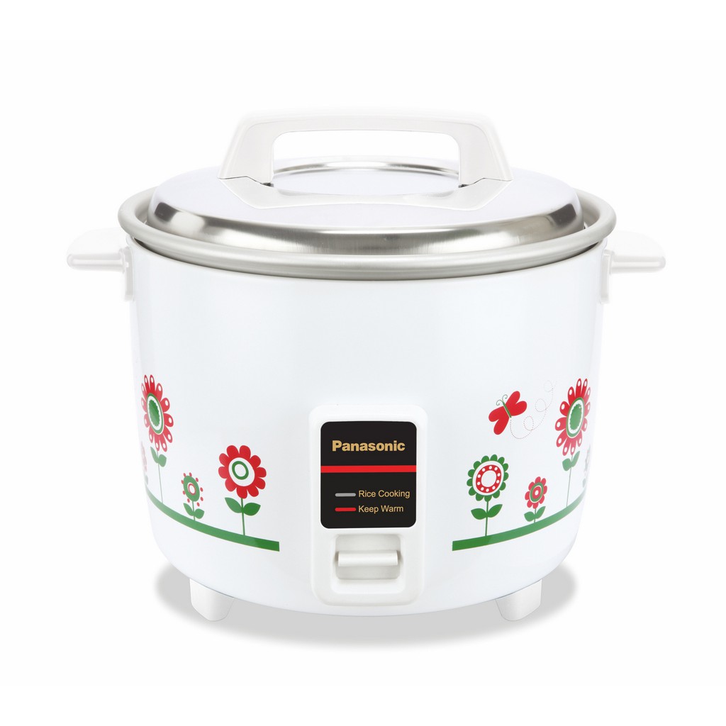 PANASONIC หม้อหุงข้าว Rice Cooker (1.0 ลิตร, สีขาวลายดอกไม้) รุ่น SR-Y10GFSN