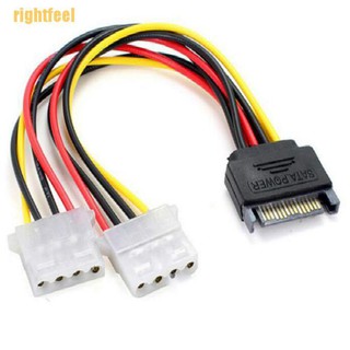 สายเคเบิ้ลเชื่อมต่อฮาร์ดไดรฟ์ 15 Pin Sata Male To Double 4 Pin Molex Female Ide Hdd