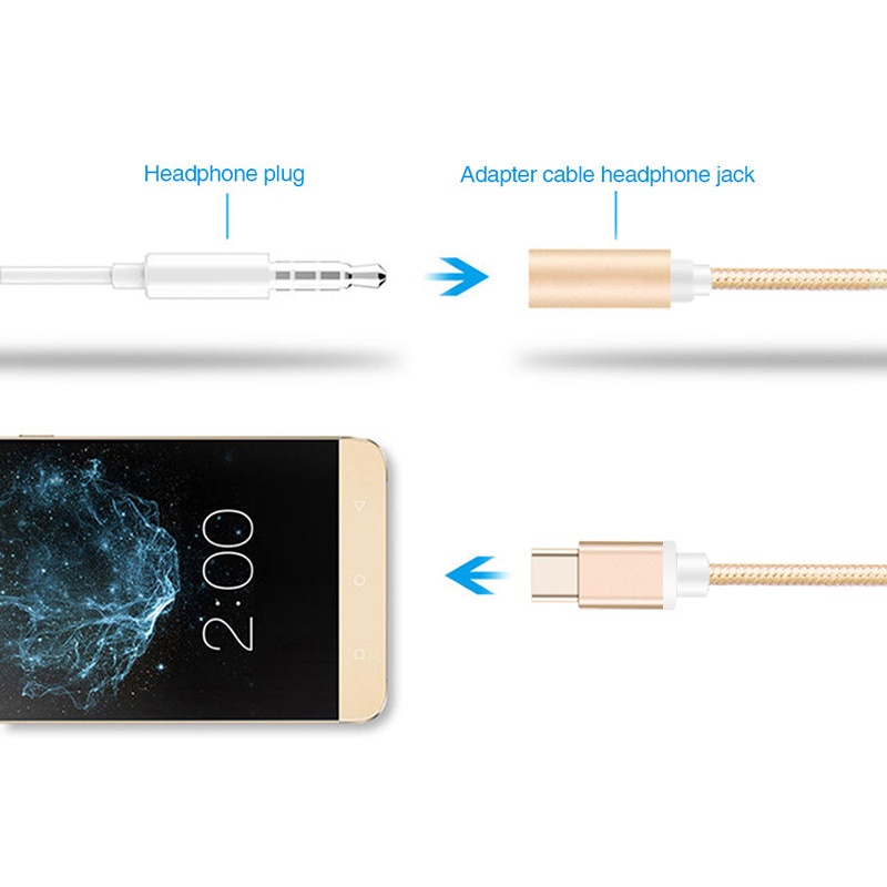 USB Type C ถึง 3.5 มม.แจ็คสายสัญญาณเสียง USB-C Type-C รูปที่ 4