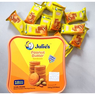 ขนมจูลี่ส์ พีนัท บัตเตอร์ บิสกิต สอดใส้เนยถั่ว 540g Julie&amp; peanut butter biscuit