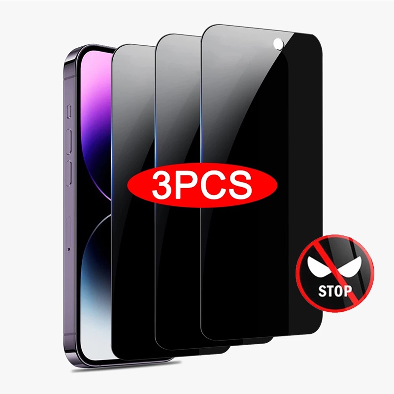 3 ชิ้น Anti Spy กระจกนิรภัยความเป็นส่วนตัวป้องกันหน้าจอฟิล์มป้องกันสําหรับ iphone 17 Air 16e E 11 13 14 15 16 17 pro max ifon 16 plus