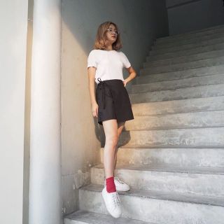 กระโปรงกางเกง​ ด้านหน้ามีโบว์ผูก