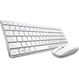 Rapoo คีย์บอร์ดไร้สาย 9300M Keyboard & Mouse Multi-mode Bluetooth 3.0/ 4.0 White