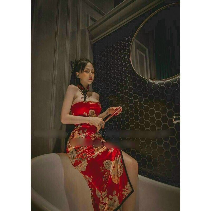 Vietnam TRADITIONAL DRESS qipao cheongsam ชุดเดรสรัดรูปกระโปรงสําหรับผู้หญิง