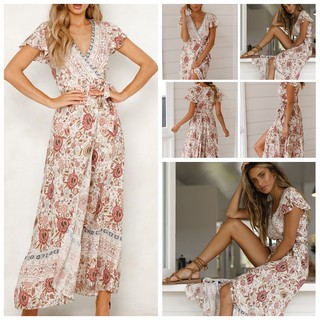 Floral Print BOHO dress เดรสโบฮีเมี่ยน