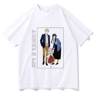 เสื้อยืดแขนสั้น พิมพ์ลายการ์ตูนอนิเมะ Spy X Family Anya Forger Yor Forger Loid Forger Portrait สีขาว สําหรับผู้ชาย และผู