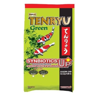 Tenryu Green เทนริวกรีน อาหารปลาคาร์ฟเทนริวกรีน เม็ด M ลอยน้ำ (2 ม.ม.) ขนาด 1.5 กก. 2 ถุง