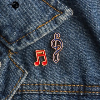 1Pc Music Note Lapel Badge Pin Jeans Enamel Brooch Pin