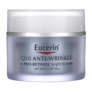 Eucerin Q10 Anti-Wrinkle + Pro-Retinol Night Cream ครีมลดเลือนริ้วรอยคิวเท็น ของยูเซอรีน สำหรับกลางคืน 48 กรัม