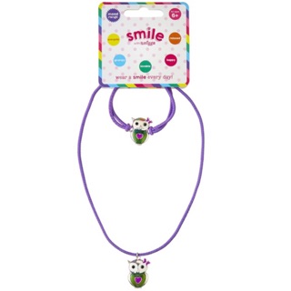 พร้อมส่ง! เซ็ทสร้อยคอ+ข้อมือเปลี่ยนสีได้ Smiggle Smile Owl Mood Jewellery Pack X2