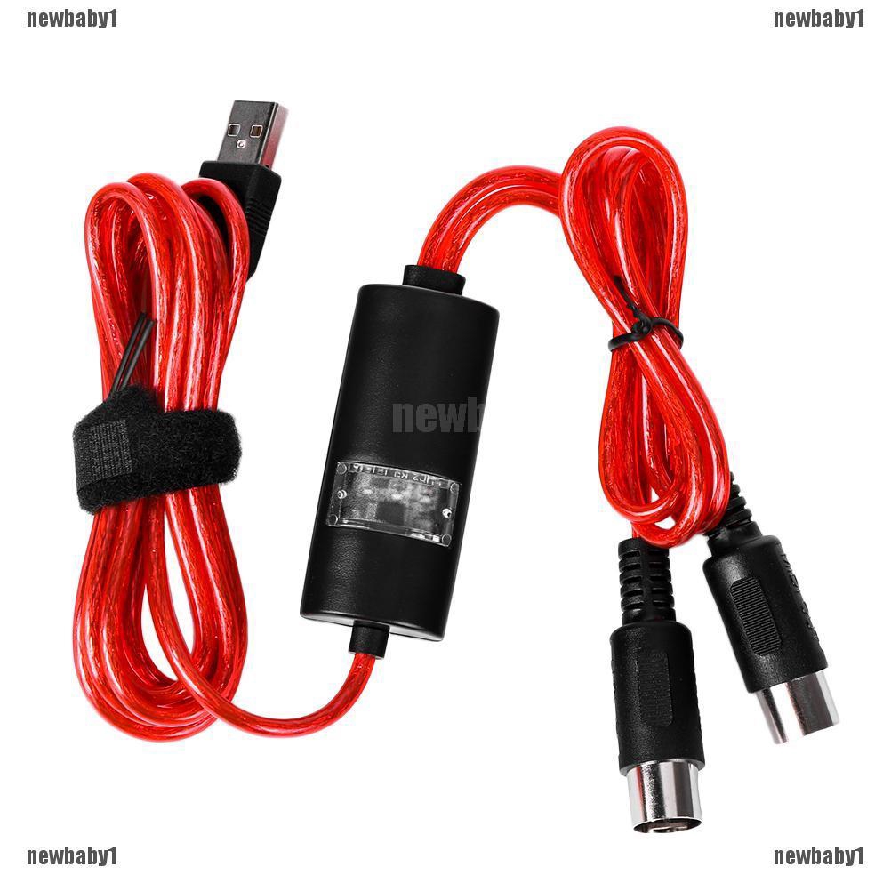 Usb IN-OUT MIDI Cable Converter PC เป็นอะแดปเตอร์คีย์บอร์ดเพลง