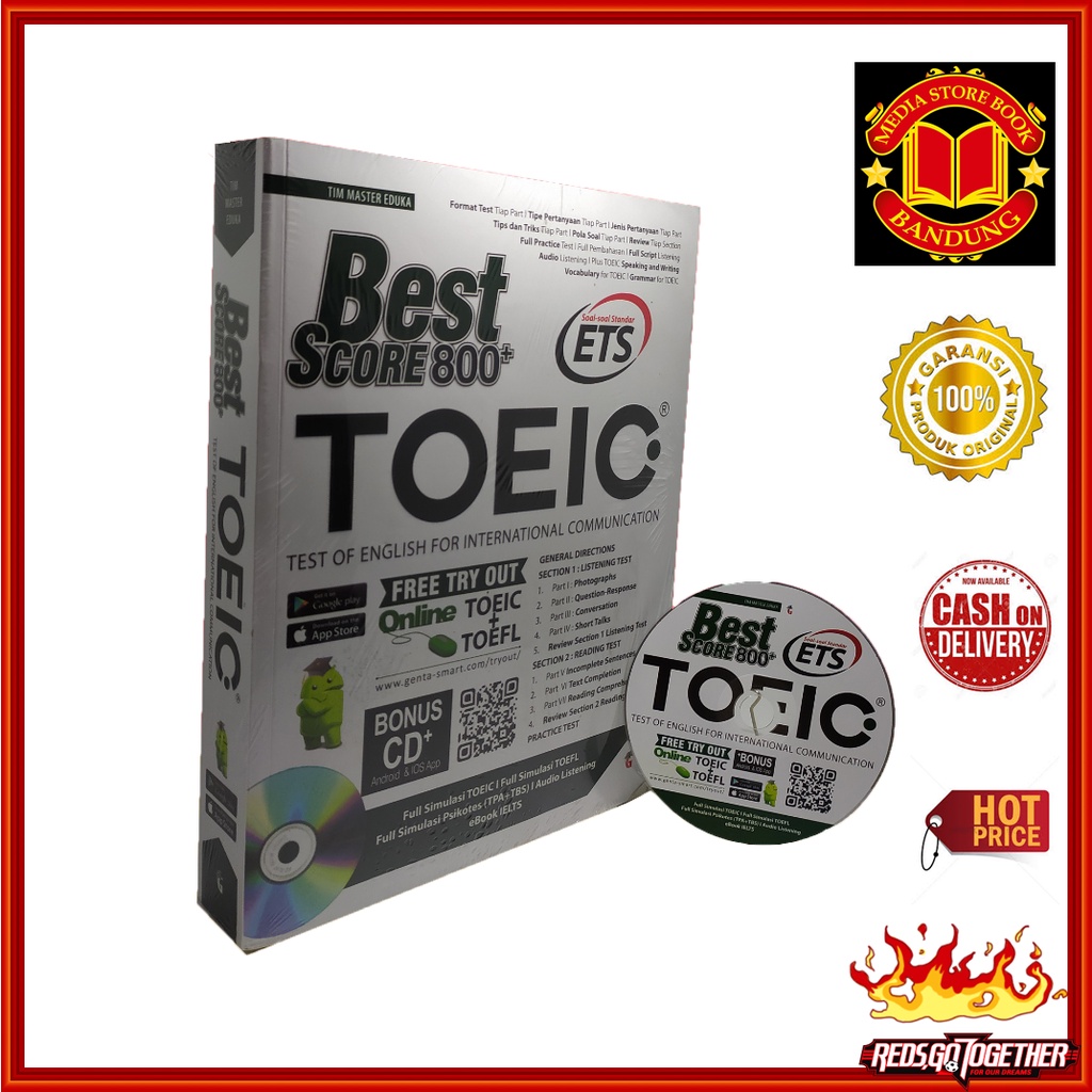 หนังสือ TOEFL: Score 800 TOEIC ที่ดีที่สุด - หนังสือ TOEIC - หนังสือทดสอบ TOEFL - ETS (ORIGINAL)