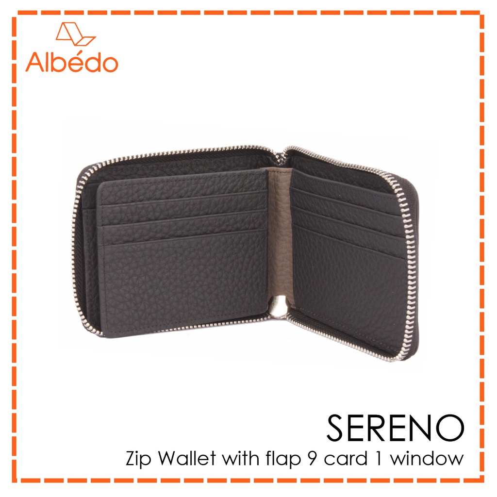 Albedo محفظة SERENO جلد طبيعي بسحاب دائري — صورة 6