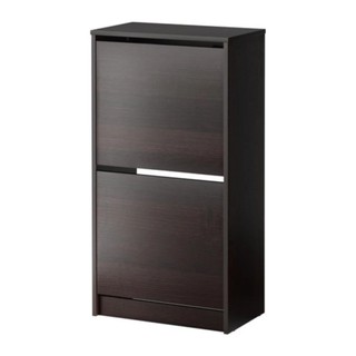 BISSA ตู้เก็บรองเท้า 2 ช่อง Shoe cabinet 49*93 cm (น้ำตาลดำ)