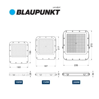 [Clearance]BLAUPUNKT โคมไฟฟลัดไลท์โซล่า 100W 150W 200W LED Solar Floodlight มาตรฐานเยอรมัน