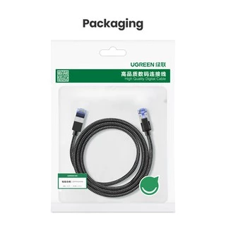 UGREEN สายแลนเครือข่ายอีเธอร์เน็ตไนล่อนถัก CAT8 40Gbps 2000MHz CAT 8 สําหรับแล็ปท็อป PS 4 RJ45