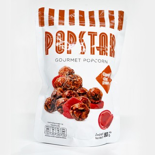 Popstarsnack Chocolate Crispy Strawberry 80g  ป๊อปสตาร์ สตรอเบอร์รี่กรอบรสช็อกโกแลต 80 กรัม