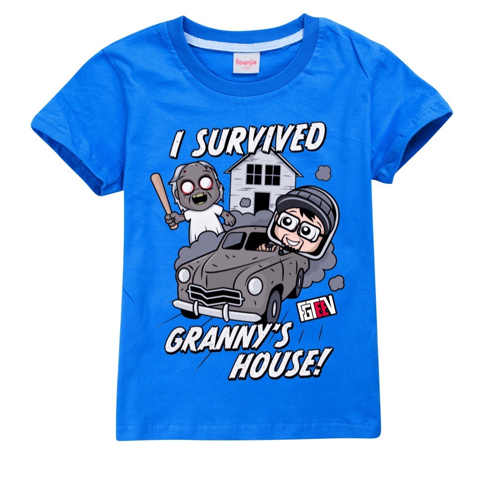 2022 ฤดูร้อนใหม่Tops FGTEEV i Survated Grannyบ้านเด็กเด็กเสื้อยืดแขนสั้นผ้าฝ้าย100% Casual Tee