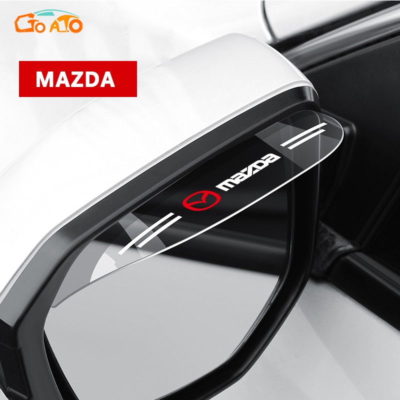 GTIOATO 2 ชิ้น คิ้วกันฝนกระจกมองข้างรถยนต์ โปร่งใส คิ้วกันฝนกระจกมองข้าง ที่กันฝนกระจกมองข้างรถยนต์ สำหรับ Mazda Mazda2 Mazda3 CX3 CX5 BT50 CX30 MX5 CX8