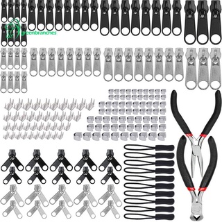 ชุดซ่อมซิป 194 ชิ้น พร้อมคีม ขนาดเล็ก 2 ชิ้น แบบเปลี่ยน สําหรับเสื้อผ้า กระเป๋า เสื้อแจ็กเก็ต เต็นท์